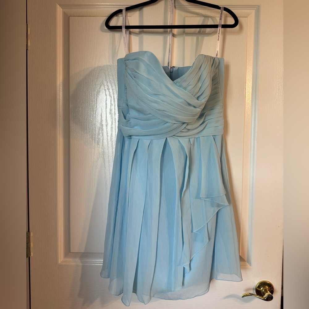 David's Bridal Dresses | Baby Blue Semi Formal David's Bridal Dress
